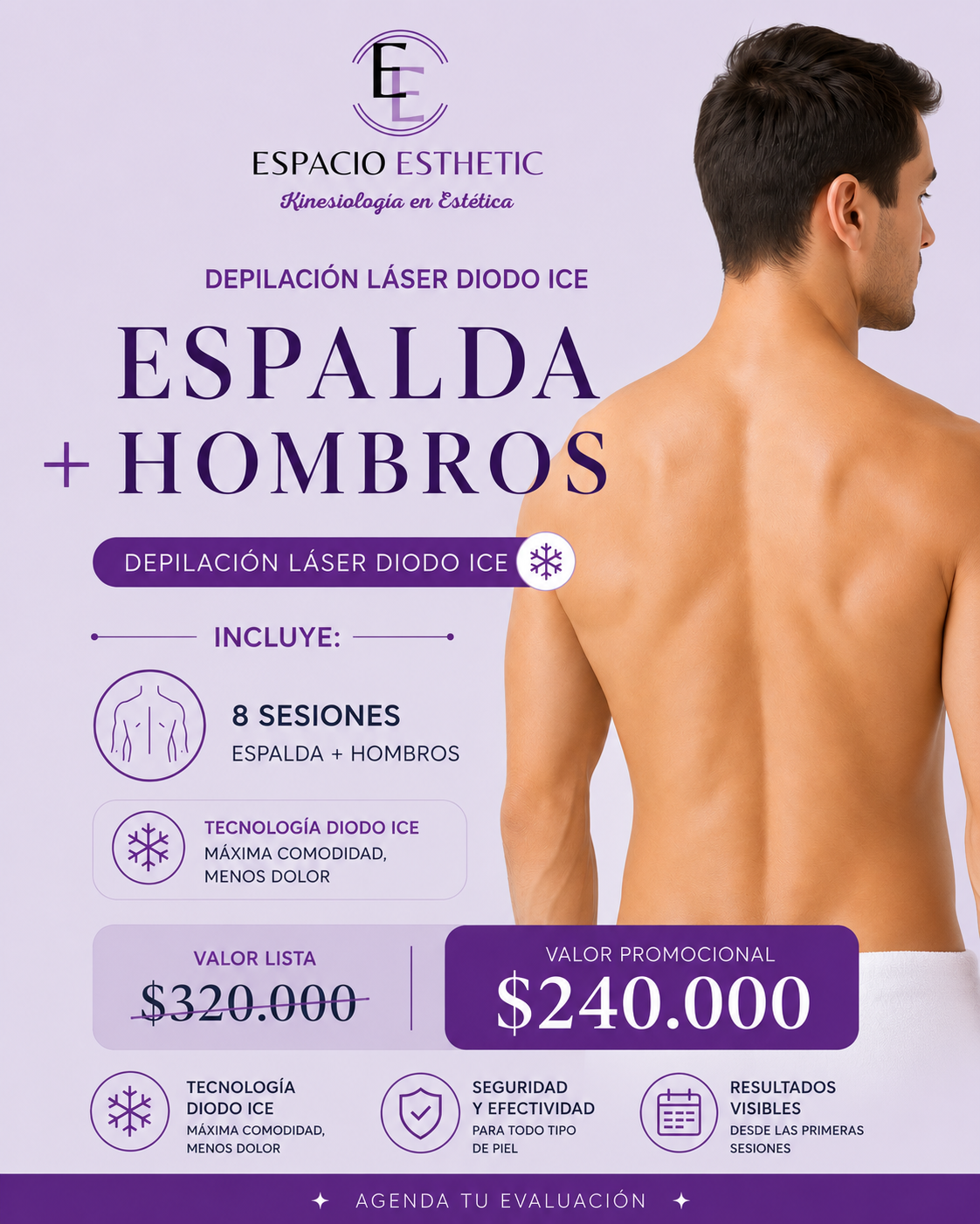 Espalda completa y hombros masculinos | Depilación Láser
