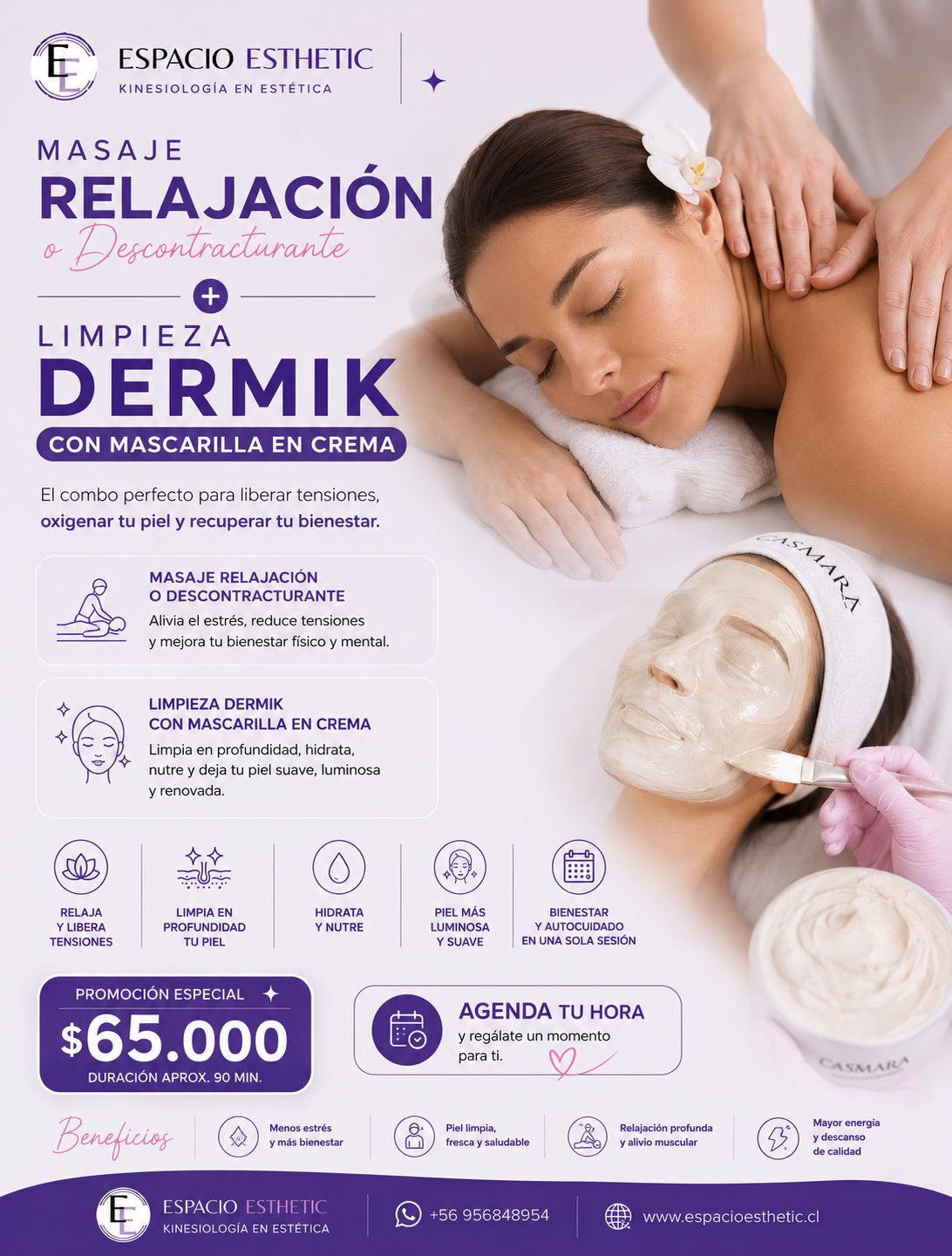 Pack relajación: masaje + limpieza profunda