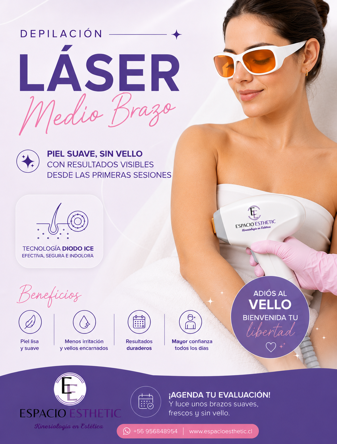 Depilación Medio Brazo Inferior o Superior (Mujer) 3 Sesiones