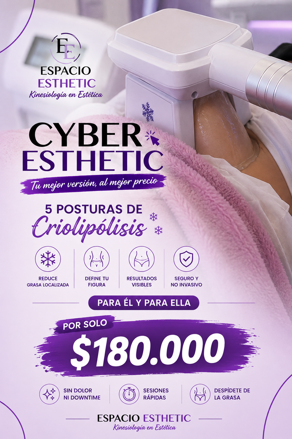 CYBER 5 Posturas de Criolipólisis
